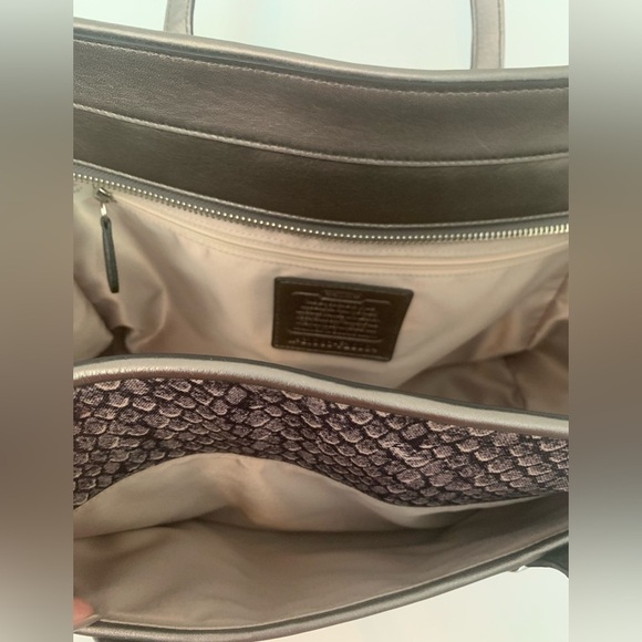 Coach Taylor Snake Alexis Tote Carryall Shoulder Bag Leather Trim New F26034 - Picture 10 of 16